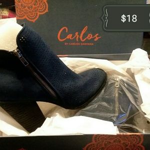 Carlos navy booties